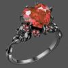 Gothic Style Ring Inlaid Heart Shape Zircon Horror Skull Design Ring