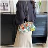 2023 New Clip Buckle Chinese Style Dinner Bag Handheld Single Shoulder Diagonal Versatile Fashion Embroidered Flower Ladies Bag
