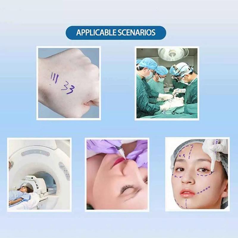 1 шт. Ручка-маркер для кожи для татуажа бровей с линейкой, перманентный макияж, белый, медицинский, стерильный, хирургический, расходные материалы для микроблейдинга