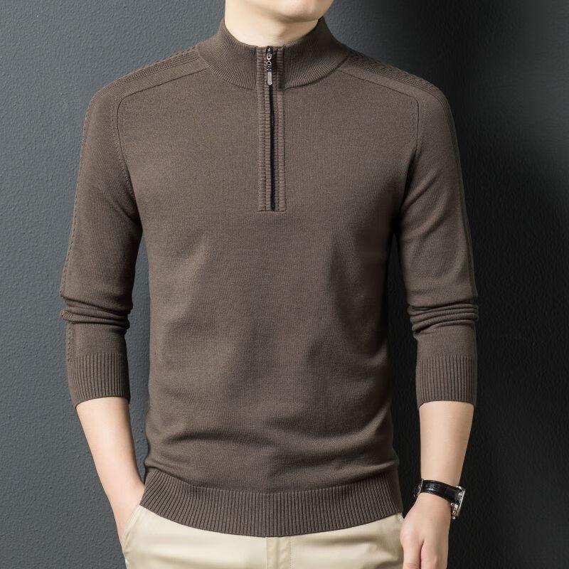 Men's Zipper Mock Neck Knit Sweater