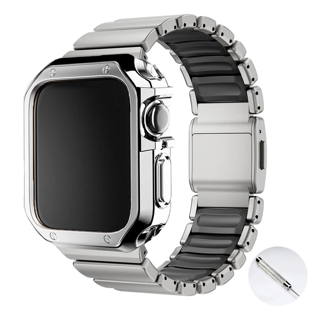 Титановый силиконовый магнитный ремешок для Apple Watch Ultra 3/2 49 мм Серии 11 10 46 мм Металлический ремешок для Iwatch 9 8 7 45 мм 6 SE 5 44 мм