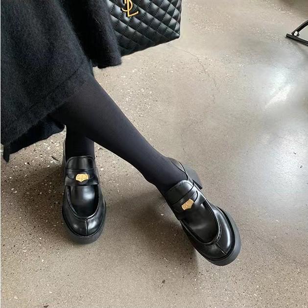 Найди второй волосок! Ретро туфли-лоферы с круглым носком, на высокой толстой подошве, в британском стиле, маленькие кожаные туфли, женские туфли