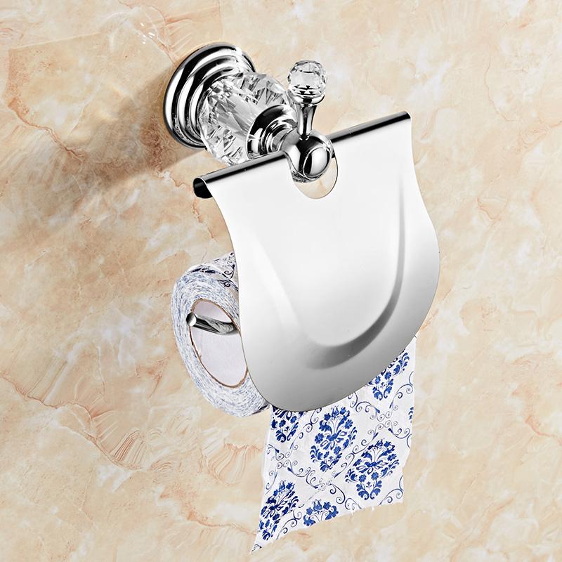 Bathroom Hardware Set Crystal Bath Towel Shelf Toilet Paper Holder Sliver Chrome Towel Bar Toilet Brush Holder Robe Hook EL8130