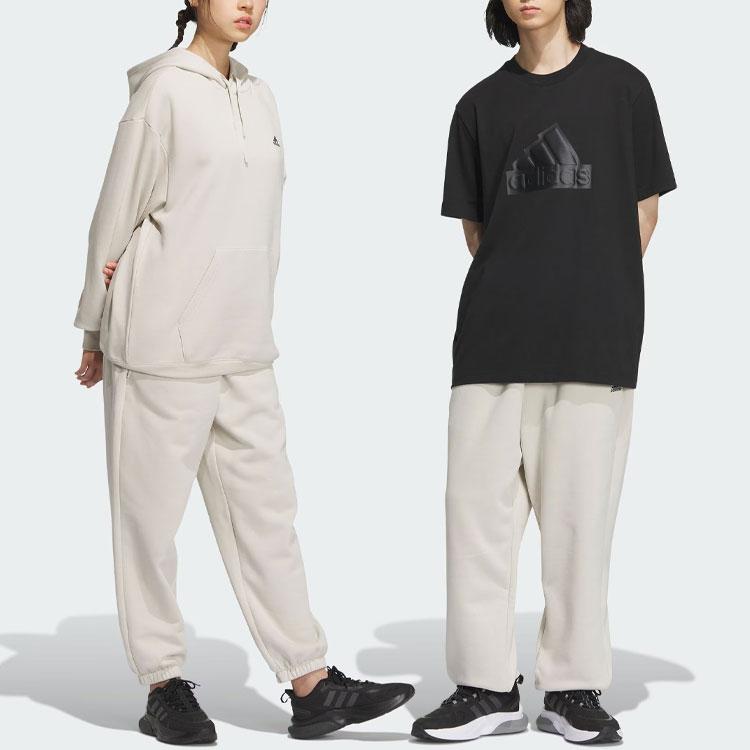 Adidas Штаны с логотипом, однотонные, флисовые, с толстыми манжетами, свободные, трикотажные, спортивные штаны унисекс, фосфорно-коричневые IV7602