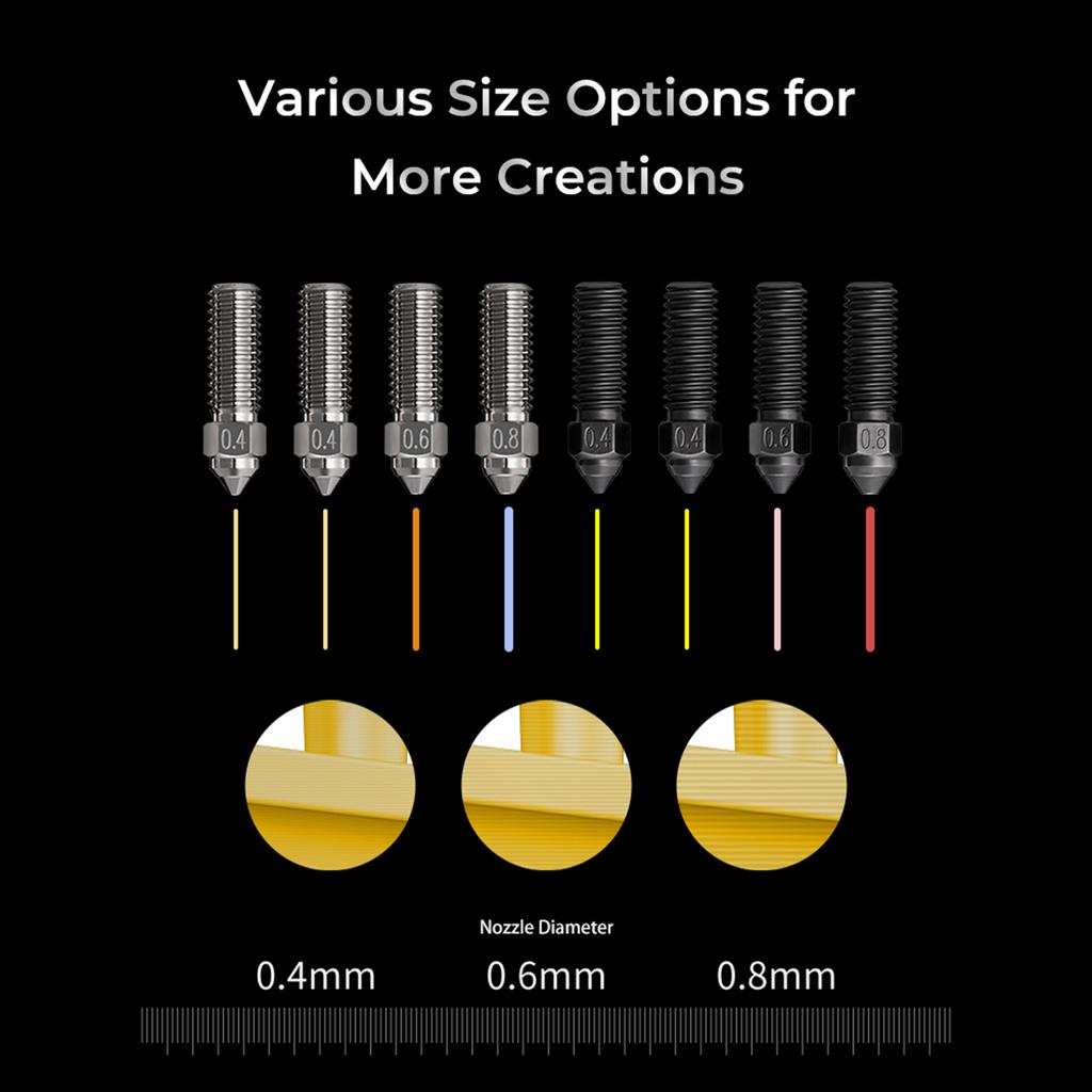 CREALITY Новое сопло из медного сплава и закаленной стали. Комплект сопел K1, поддерживающий высокоскоростную печать.