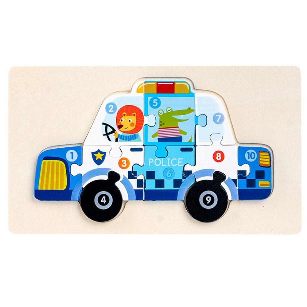 Rocket Ambulance Early Education Toy Kids Wooden Puzzle Toy Vehicle Jigsaw Intelligence Game Puzzle