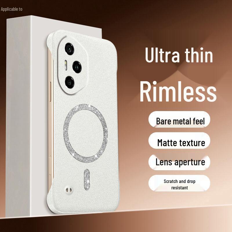 Магнитный чехол-песок с блестками для Honor 300 Pro: Ультратонкий, Теплоотводящий, Жесткий Чехол
