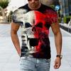 Vintage Skull Men's T-shirts 3D Printed Loose Crew Neck Short Sleeve Top Oversized Horror Tee Shirt Man Clothing Punk Streetwear