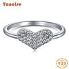 Tancise Women Classic 925 Sterling Silver Zircon Ring Ladies Jewelry Wedding Promise Party Gift