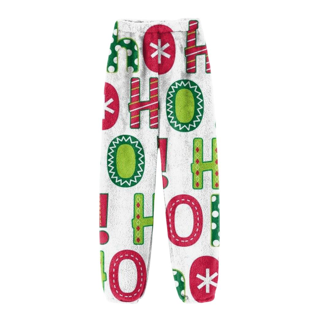 Men's Flannel Pocket Casual Pants, Printed Pocket Casual Pants, Home Sleeping Pants