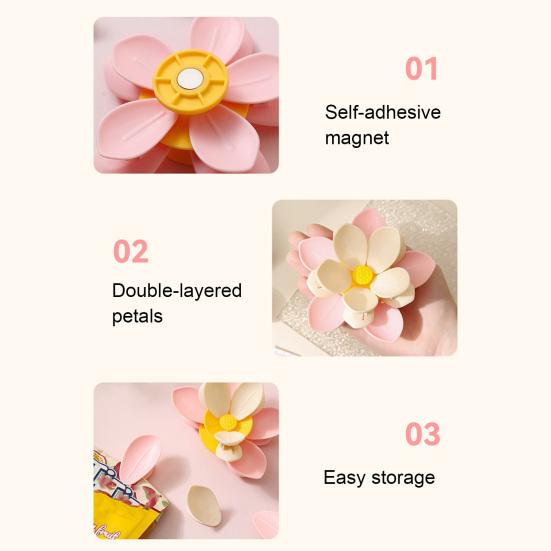Клип Двухслойные цветы Магнитные магниты на холодильник Запечатыватель пакетов для закусок