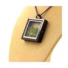 Stones and Minerals. Raw Peridot Necklace. Square Model. Color Black.