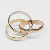 CARTIER Trinity Ring 0.1" band K18 Gold (YGxPGxWG) #5.8(US Size) 7.5g Women Used