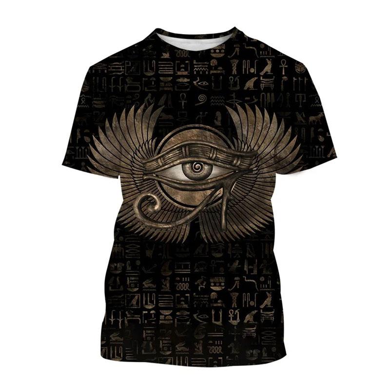 3D T-Shirt Ancient Egyptian God Eye Of Egypt Printing Short Sleeve Tops Men Harajuku Streetwear Oversize T-Shirts Size XS-6XL
