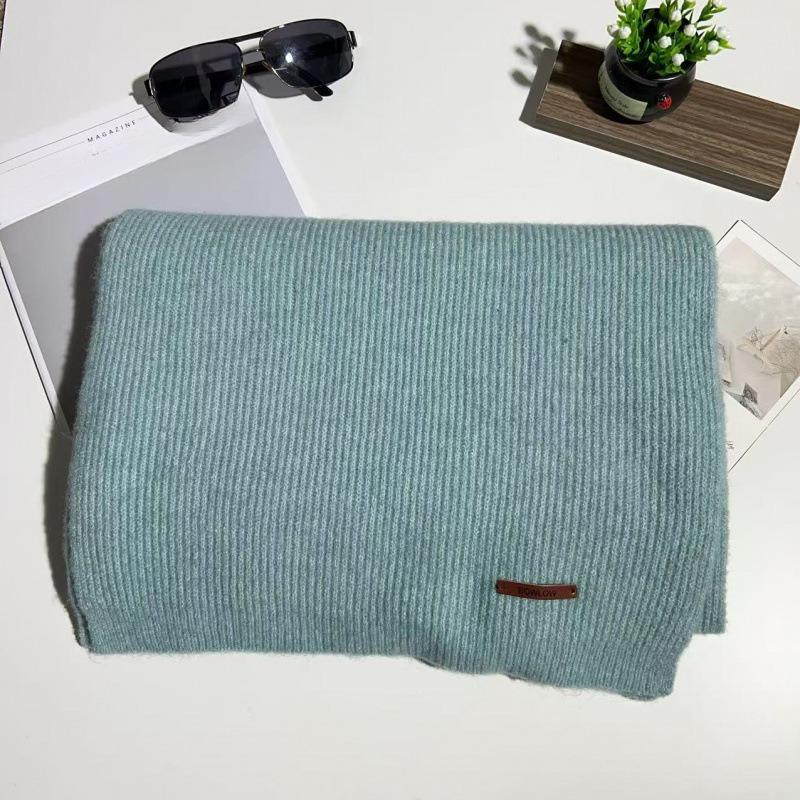 Warm and Versatile Imitation Cashmere Knitted Scarf for Women Solid Color New Style High End Winter All Match Scarf for Women