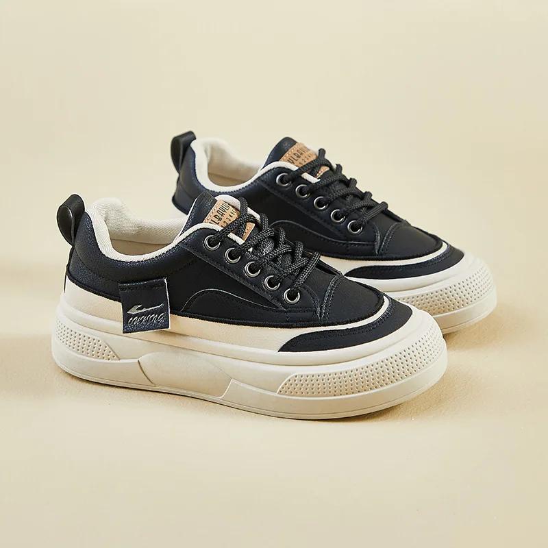 Новые женские кроссовки из искусственной кожи весна-осень на платформе, женская повседневная обувь, удобные туфли на плоской подошве Zapatos 2025