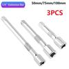 3pcs 1/4 Inch Socket Ratchet Wrench Extension Bar 50/75/100mm Long Bar Steering Sleeve Connecting Rod Socket Extender Hand Tool