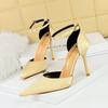 Fashionable and Sexy Slimming High Heels Thin Heels Shallow Mouthed Pointed Patent Leather Snake Patterned Single Shoes