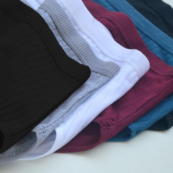 Высокая талия Женские трусы Tummy Control Plus Size Трикотажные однотонные трусики Высокие