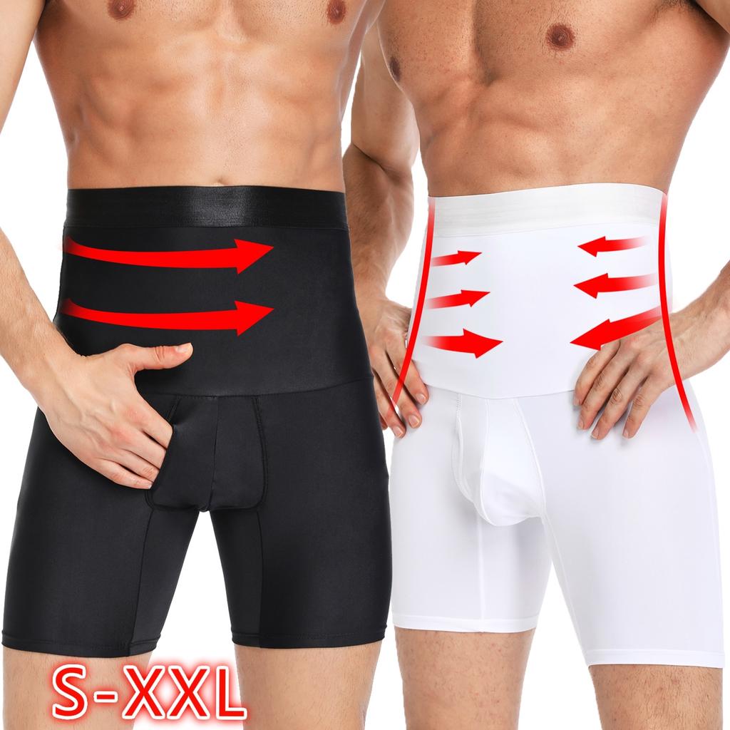 Mens Slimming Underwear Waist Trainer Cinchers Boxer Briefs Tummy Control Shaper Compression Shorts