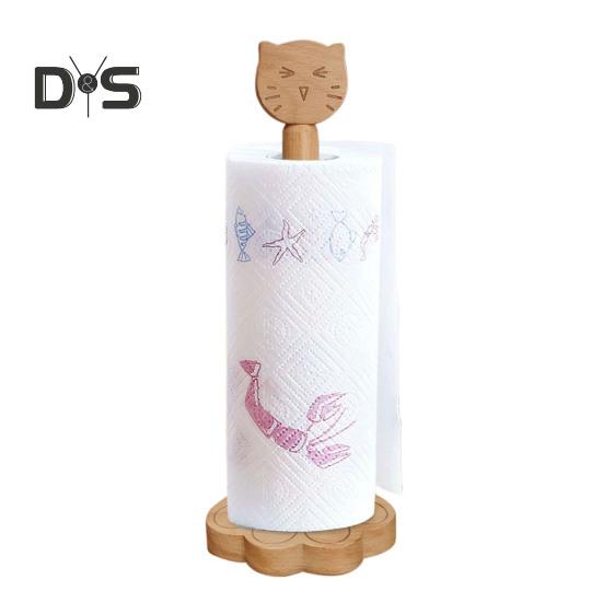 Держатель для салфеток, стойка для хранения рулонов туалетной бумаги с устойчивым основанием, дизайн в стиле кошки, органайзер для рулонов бумаги, кухонный аксессуар