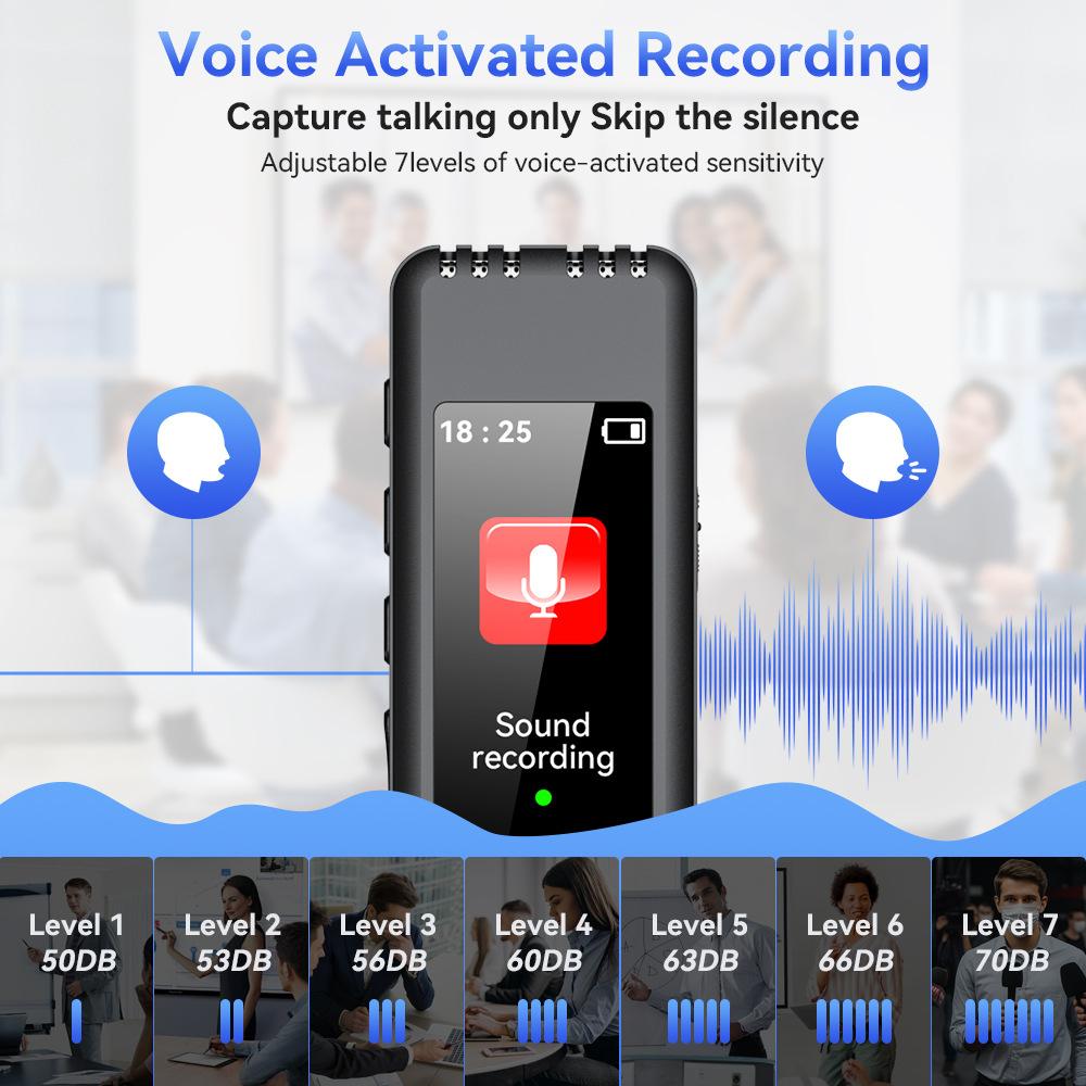 New Digital Voice Recorder Pen Portable Voice Activated Dictaphone Sound Recording Noise Reduction Long Time Recorder MP3 Player