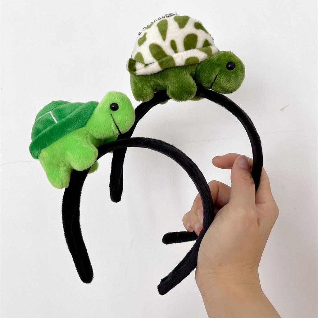 Cute Turtle Doll Plush Headband Wash Makeup Beach Vacation Hair Band Cartoon Animal Autumn Spring Headdress Hair Accessories