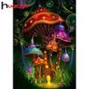 Huacan DIY Diamond Embroidery Diamond Painting Lighting Mushroom Cross Stitch Mosaic Diamond Picture Of Rhinestones Home Decor