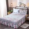 Solid Color Bed Skirt 1pcs Cover Bedroom Bed Cover Bed Skirt with 2pcs Pillowcase Non-slip Mattress Cover Bedsheet Bedspread