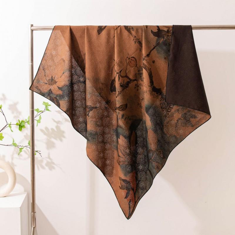 2026 Mulberry Silk Square Scarf Chinese Style Vintage Shawl Women Gift Elders