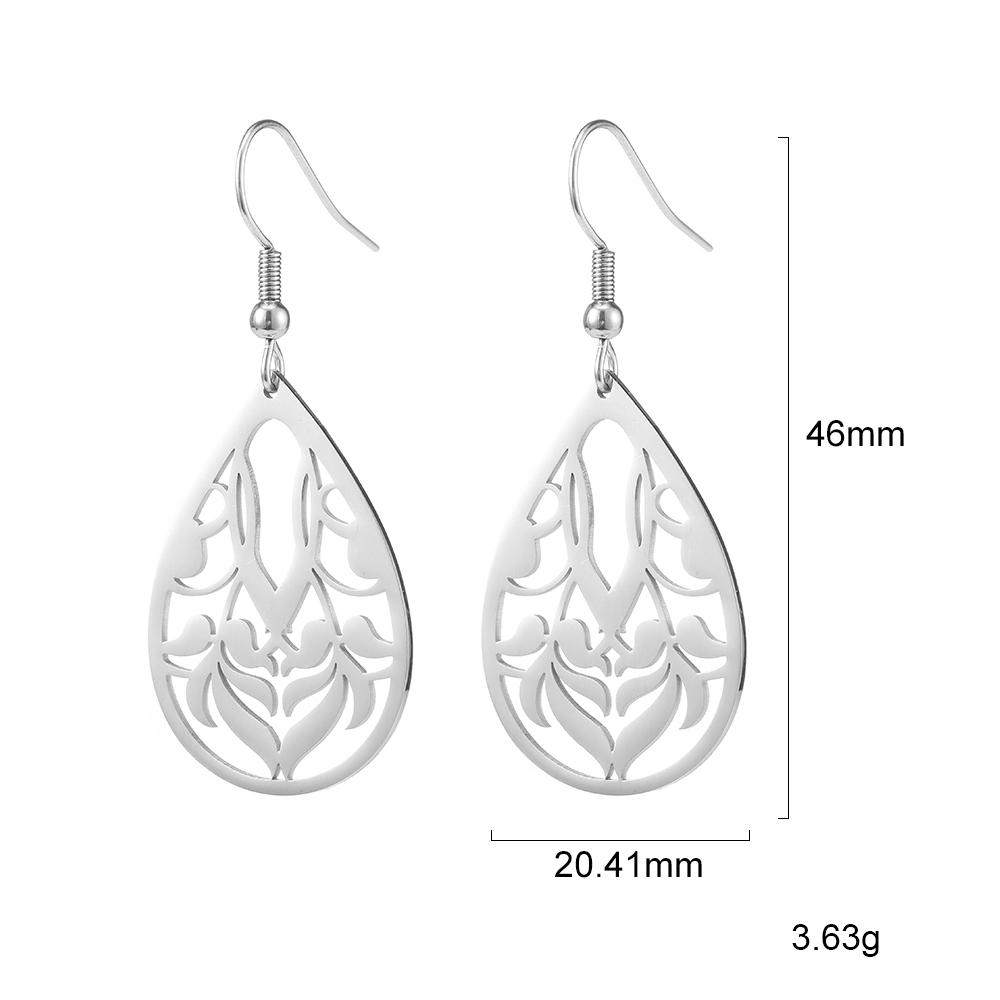 Xiaomi SKYRIM Stainless Steel Water Drops Vintage Drop Earrings for Women Hollow Out Flower Earring New Design Jewelry National Gifts