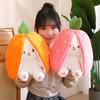 Easter Bunny Plush Reversible Carrot Strawberry Bunny Plush Toy Pillow Bunny With Zipper Birthday Gift For Boys Girls Kids Doll