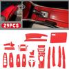 29Pcs For 2008-12 Honda Accord Interior Trim Cover Kit Red Carbon Fiber Style