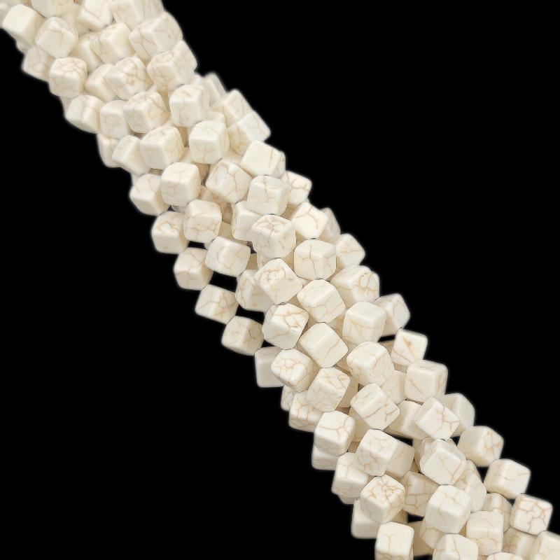 Белые квадратные морские звезды, цветок, череп, креативные бусины из натурального бирюзового камня, свободные бусины для аксессуаров «сделай сам»