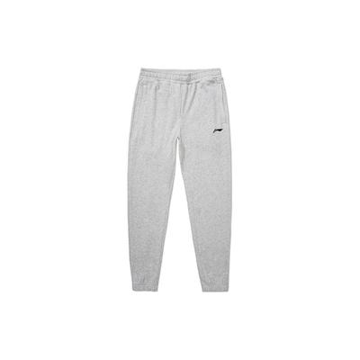 Li Ning Однотонные Спортивные Брюки Обычного Кроя с Карманами на Молнии, Зауженные, Длинные, Трикотажные, Мужские, Серые AKLSG29-2