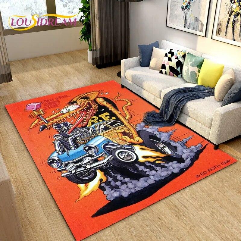 Забавный коврик с рисунком крысы Финка, ковер для гостиной, спальни, гаража, дивана, коврик для украшения, детский нескользящий напольный коврик