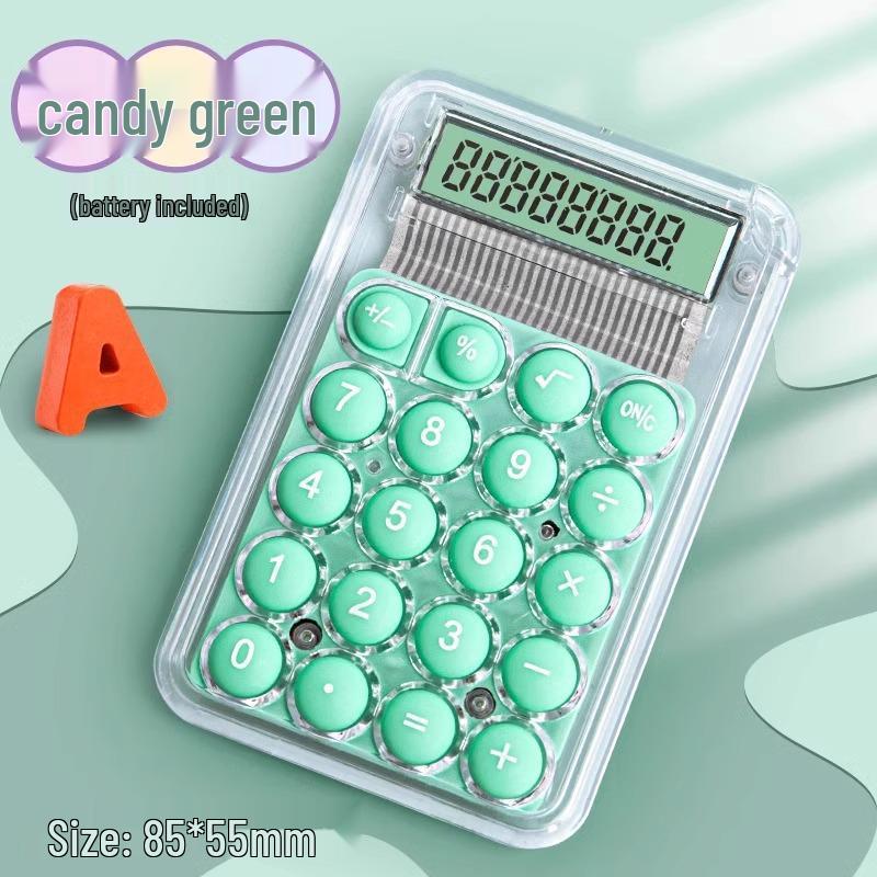 Mini Portable Calculator - Cute, Transparent, Office Pocket Size
