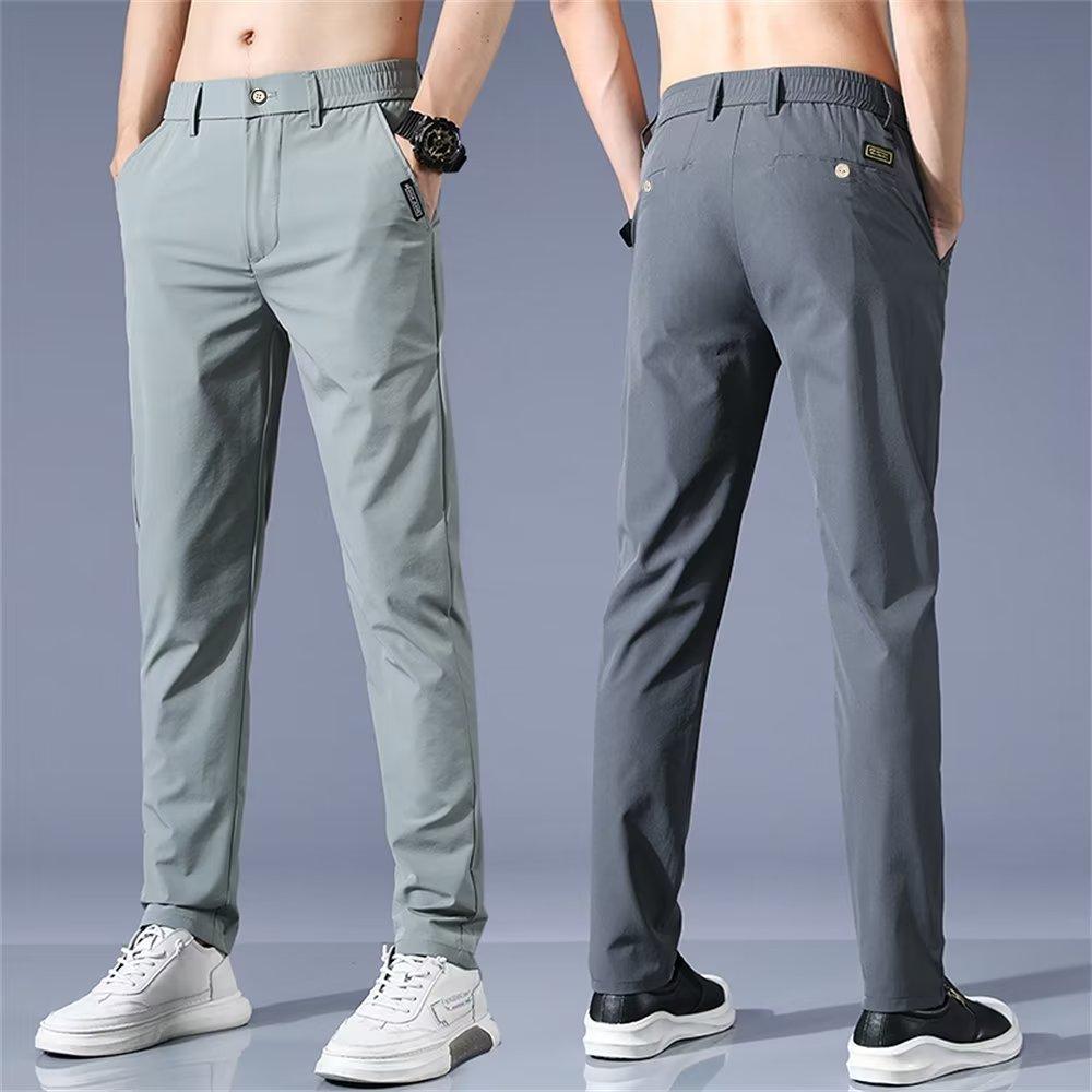 Мужские повседневные брюки Four Seasons, летние облегающие мужские брюки больших размеров, узкие брюки, модные прямые брюки