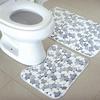 Soft Non Slip 2PCS Coral Velvet Bathroom Shower Mat Toilet Floor Rug Carpet Pad