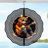 Metal Wind Chime with Guitar Playing Cat Design Indoor Outdoor Decor for Halloween Christmas Thanksgiving Durable Kinetic Art Musical Theme Gift