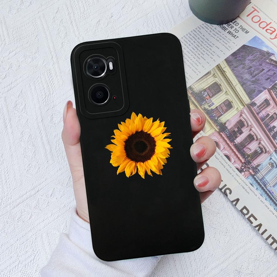 Чехол для OPPO A96 A78 A94 A8 A9X A76 A73 A93 A74, чехол с изображением подсолнуха и бабочки, роскошная противоударная защита для экрана, матовый мягкий силикон для бампера OPPO
