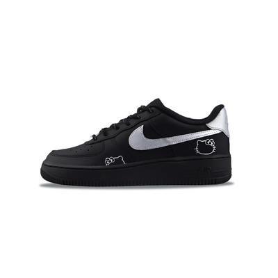 Nike Air Force 1 Устойчивые к износу и легкие Низкие Скейтбордические кроссовки Унисекс Черный Серебристый CW2288-001(Команда129-)
