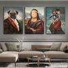 Funny Animals Portrait Posters and Prints Canvas Painting On the Wall Art Dog, Goat Gentleman Picture for Living Room Home Decor No Frame
