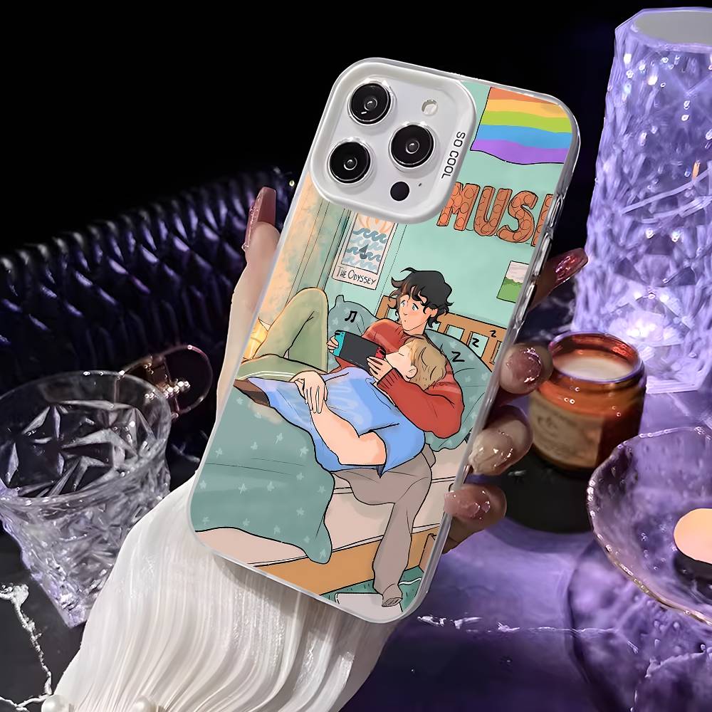 Gay TV H-Heartstopper Phone Case For iPhone 16 15 14 13 12 11 Pro Max White Matte Laser Metallic Aurora Funda