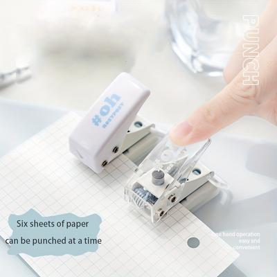 1шт Mini Ins однодырочный дырокол, портативный дырокол для скрепленных листов, ручной дырокол для книг