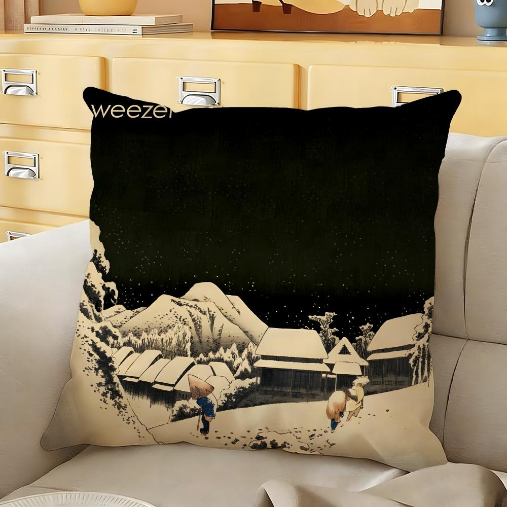 Rock band wweezer Cushion Cover Soft Durable Reversible Pillow Cover Home Car MultiScene Daily Comfort Pillowcase