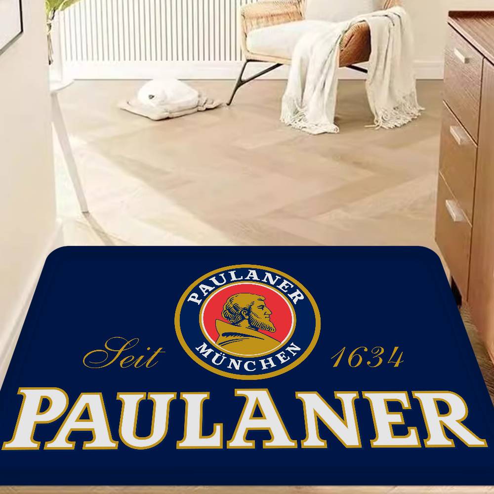 German Beer Paulaner Entrance Door Mat Washable Non-Slip Living Room Sofa Chairs Area Mat Kitchen Welcome Doormat