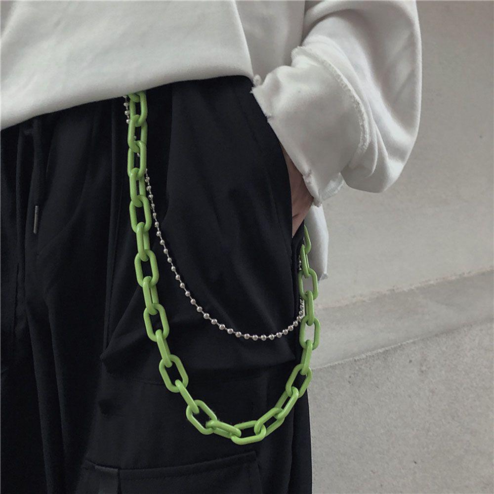 Decoration Men Women Acrylic Chains Plastic Belts Punk Style Waist Chains Pants Chains Double Layer
