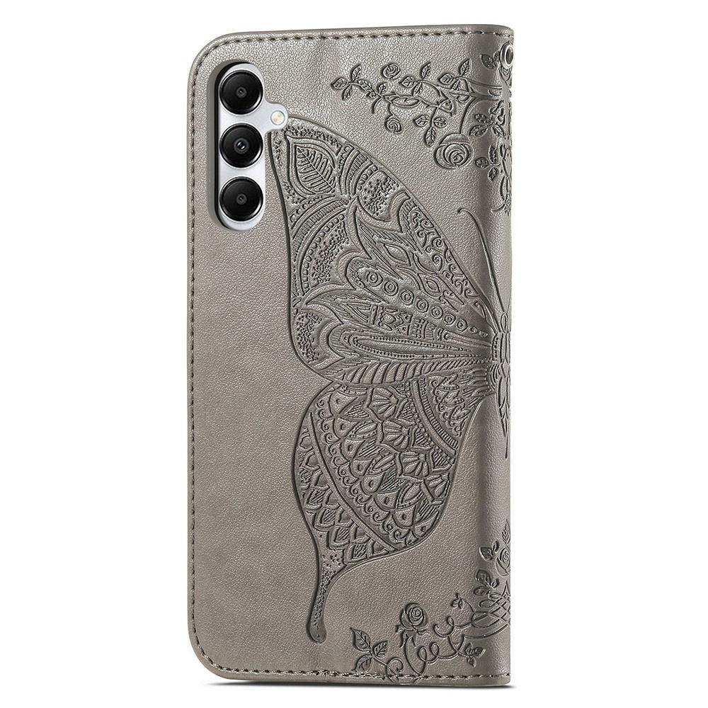 Flip case for Samsung Galaxy A05s, Butterfly, gray