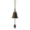 Vintage Hanging Bell Rustic Metal Wind Chime Retro Hanging Wind Bell with Owl or Leaf Pendant for Home Entrance Farmhouse Garden Decoration